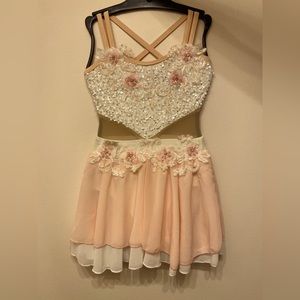 Pink leotard with skirt